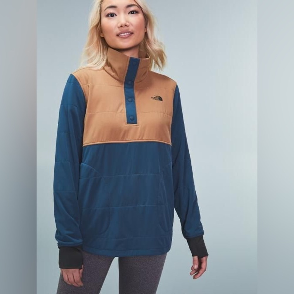 The North Face Blue and Tan Sweatshirt